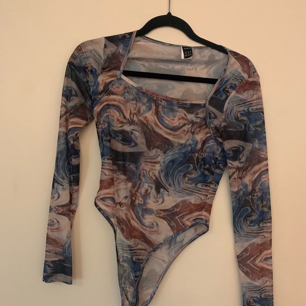 marble mesh body suit